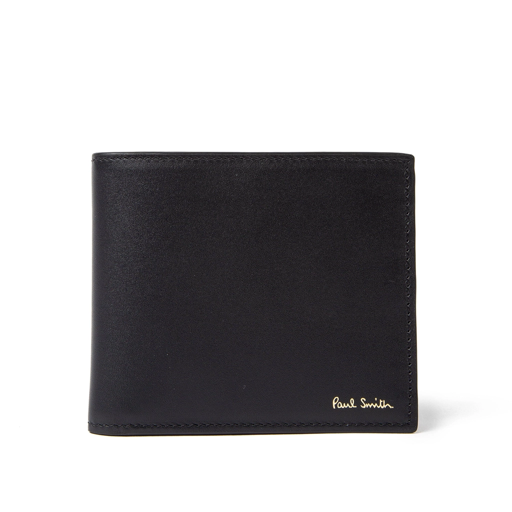 Paul Smith Striped Billfold Leather Wallet - Black 79